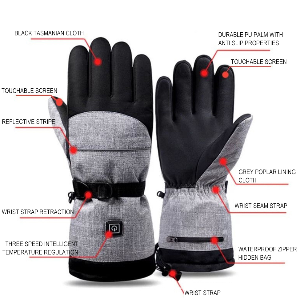 Heated Gloves Electric - 1 paio di guanti termici elettrici