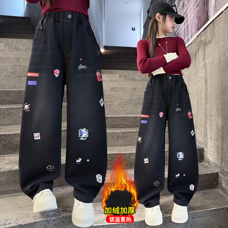 Winter Clothing Drawing - Jeans da ragazza autunnali Pantaloni in