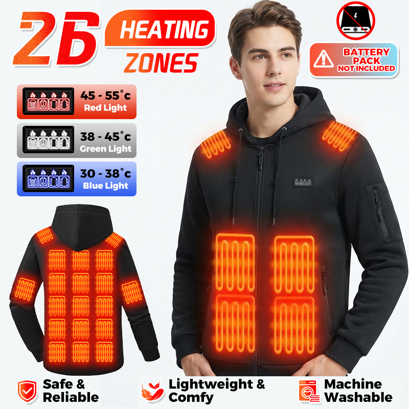 Winter Clothing Hiking - Felpa con cappuccio riscaldante, 26 zone