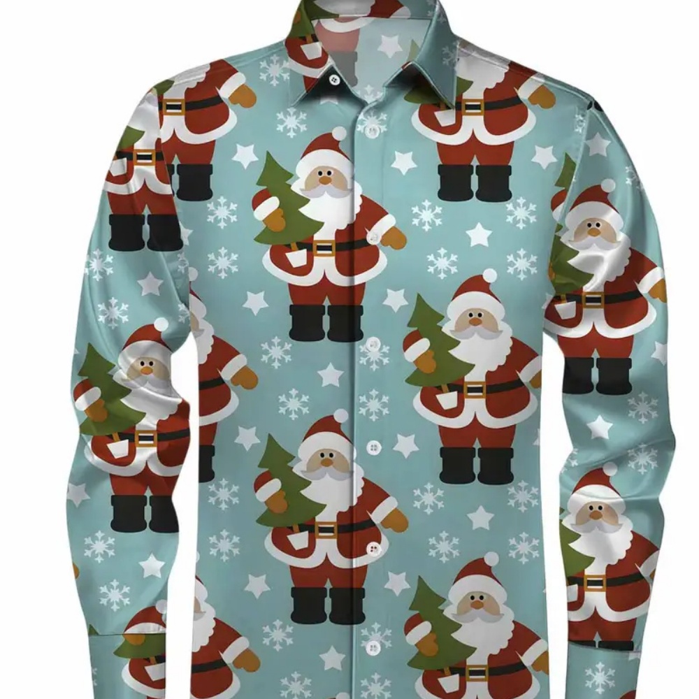 Winter Clothing Gift Ideas - Camicia da uomo stampata natalizia a