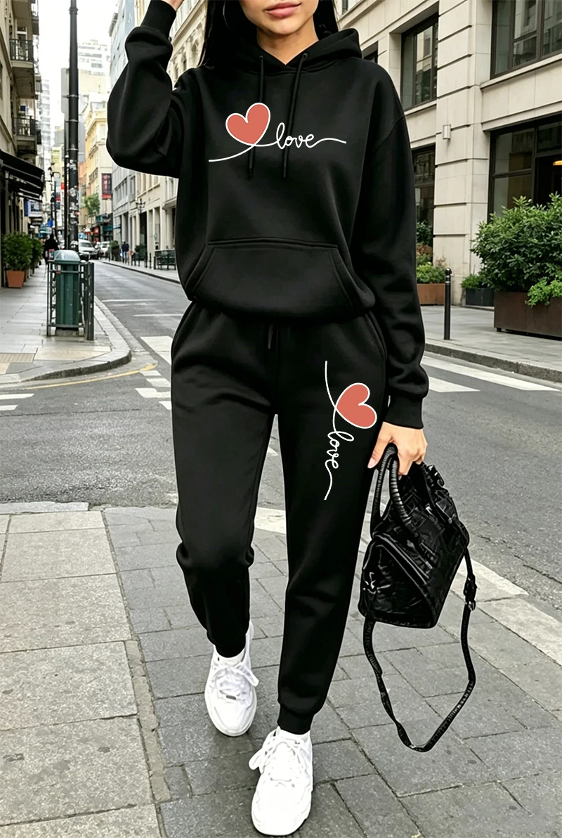 Winter Clothing For Women - Tuta da donna con stampa, felpa