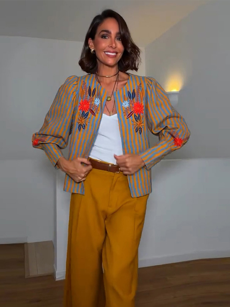 Giacca Ricamata a Righe con Fi - Winter Clothing For Women recensione e prezzo