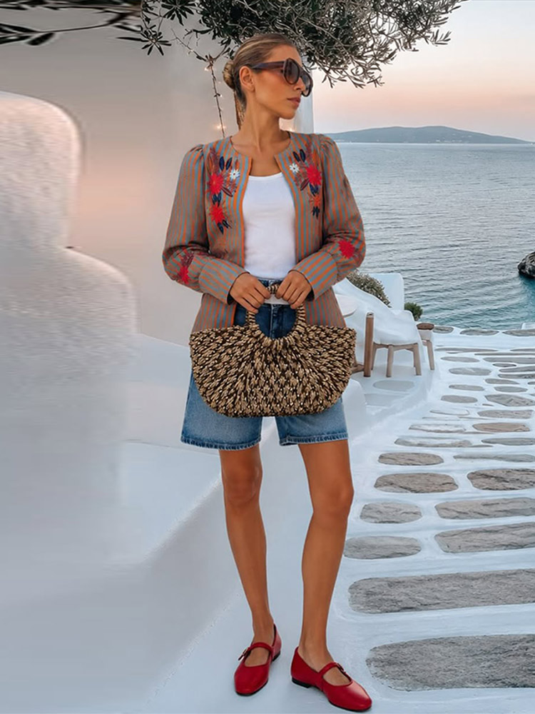 Giacca Ricamata a Righe con Fi - Winter Clothing For Women recensione e prezzo
